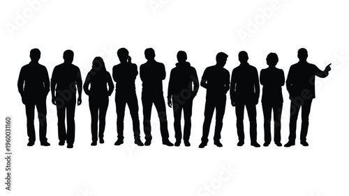 A group of people standing in a line