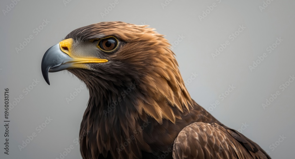 Naklejka premium Powerful wedge tail eagle captured in sharp detail in a studio style portrait