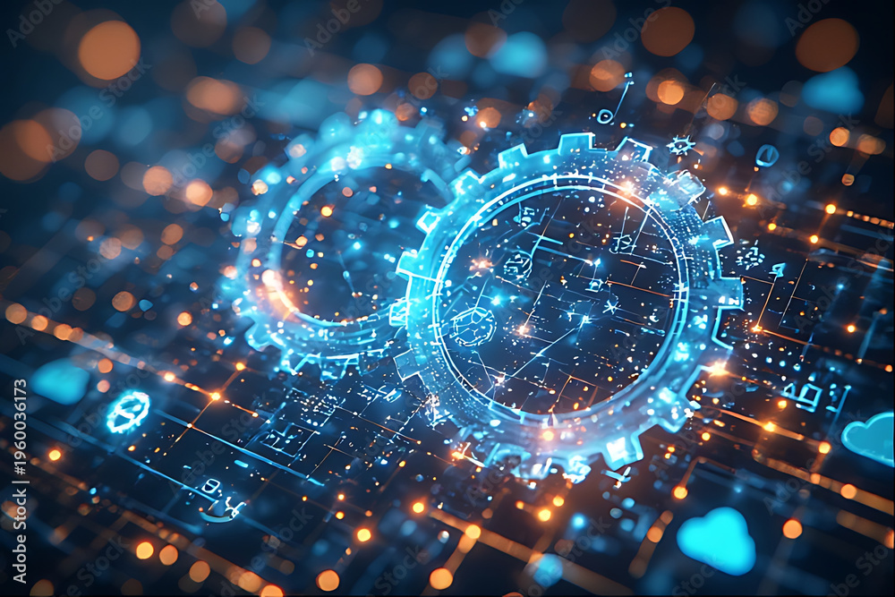 Obraz premium Cloud Data Center and Storage Architecture Enabling Scalable Infrastructure, High Availability, and Secure Distributed Data Management