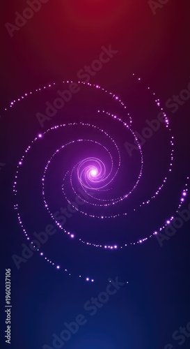 Abstract energetic background showing swirling quantum light, glowing particles, and vibrant deep colors. Ideal for futuristic or spiritual design, modern, pattern, movement