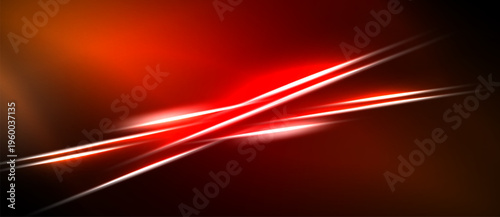 Abstract red background features dynamic lines, bright energy, sleek design. Vivid colors create modern visual impact.
