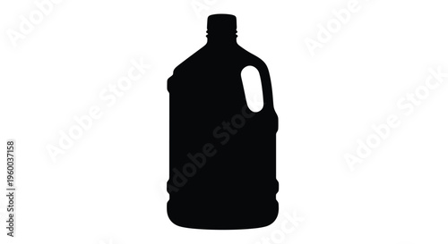 Silhouette of a plastic jug with a handle against a white background