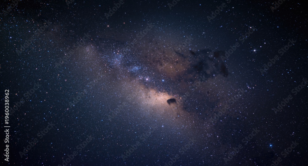 Naklejka premium Expansive astronomy scene filled with sparkling stars and dynamic nebula structures