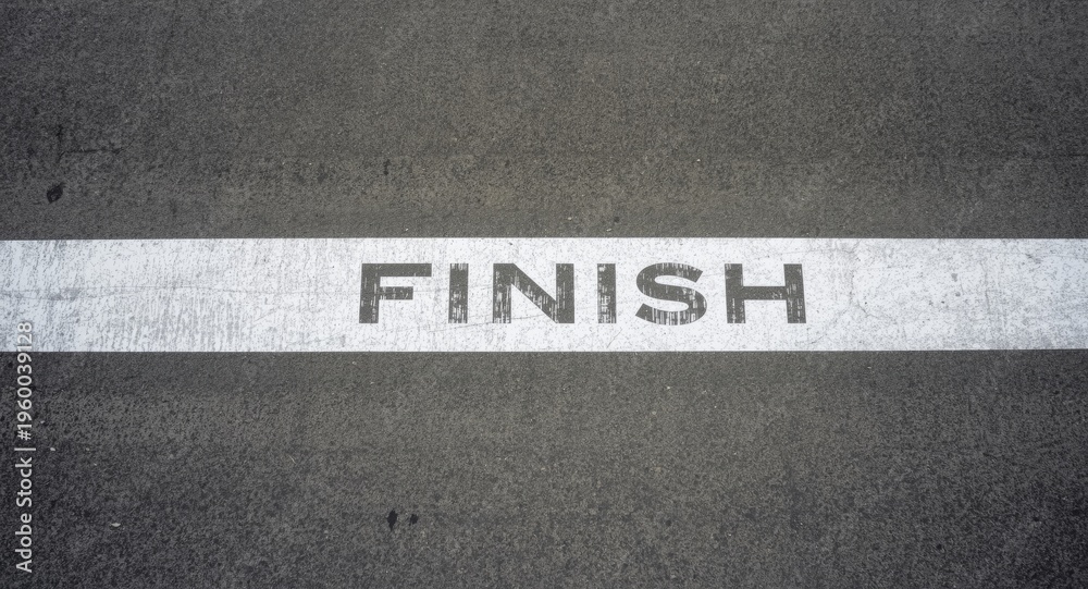 Fototapeta premium High angle shot of a racing circuit finish line with textured surface