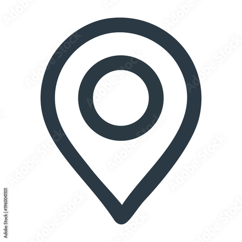 Free Download Modern minimalist location pinpoint icon with concentric circles inside Vector - GFXLoad
