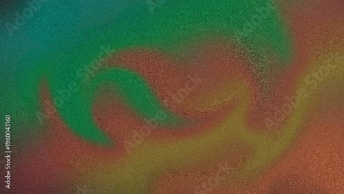 Vibrant abstract swirling pattern with green red and yellow colors noise texture