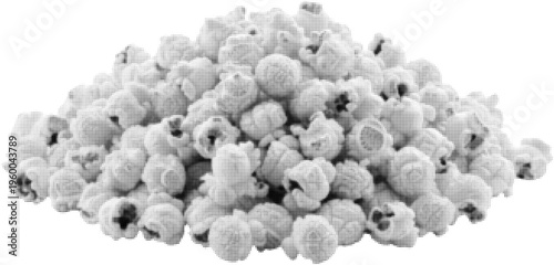 A Heap of Delight: A captivating heap of freshly popped popcorn, a classic snack, ready for enjoyment. 