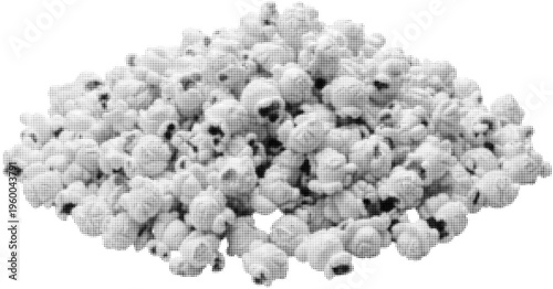 Popcorn Pile: A close-up shot of a fluffy pile of fresh popcorn.