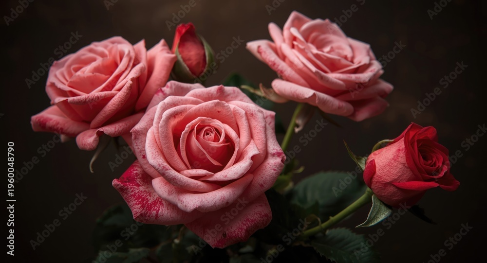 Fototapeta premium Picturesque roses highlighting traditional charm and natural vibrancy