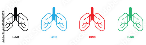 Medical illustration of healthy vs diseased lungs comparison for respiratory health education