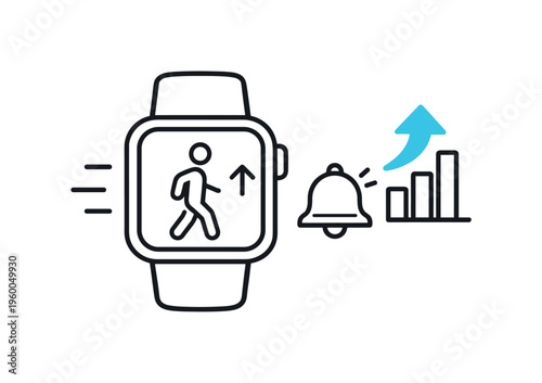 Productivity optimization and balancing work performance with physical movement reminders that help prevent burnout and maintain sustained energy throughout the day, a smartwatch