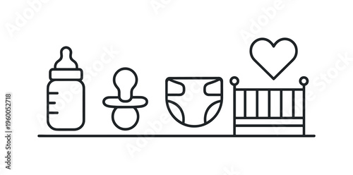 Baby care and infant wellbeing focused on daily nurturing, safety, and healthy development during early childhood in a supportive home environment, baby bottle, pacifier, diaper