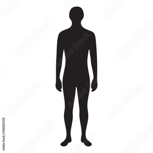 A silhouette of a person standing upright facing away from the viewer Vector