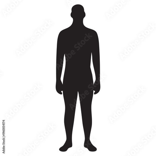 Silhouette of a person standing upright facing away from the viewer Vector