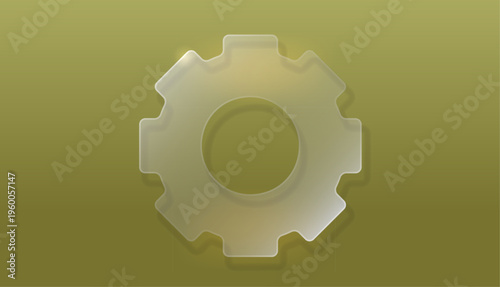 Minimalist Glass Gear on Professional Background Smart Engineering Concept