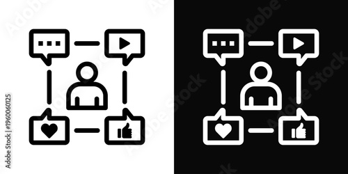 Engagement Icon In Black And White Filled Style.