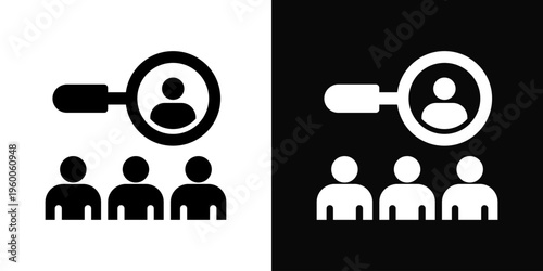 Target Audience Icon In Black And White Filled Style.