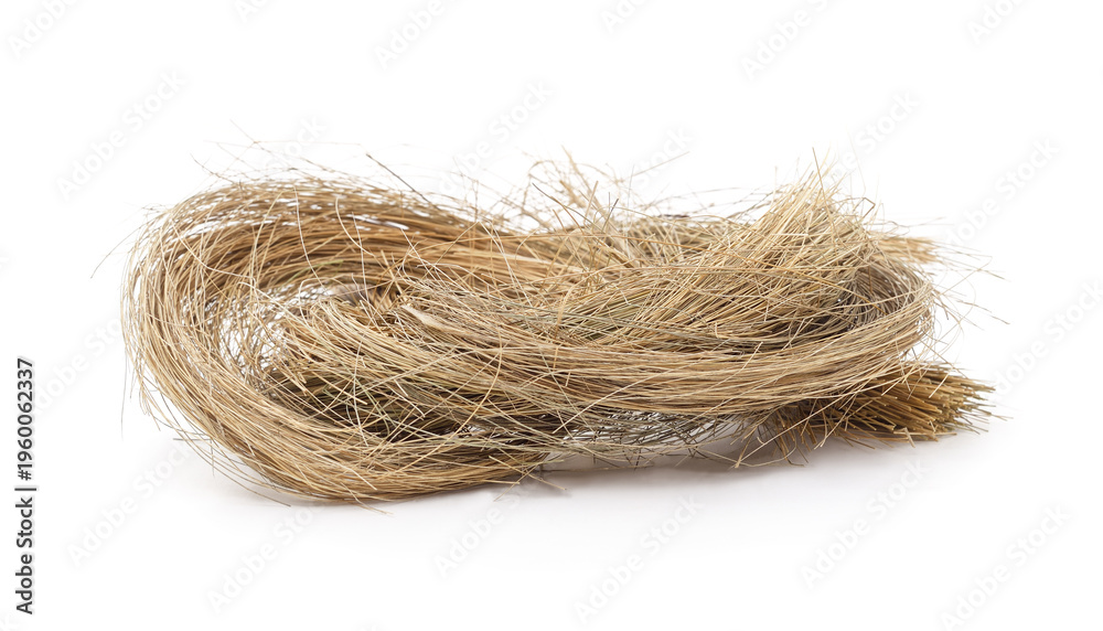 Fototapeta premium Bundle of dry grass on a white background.