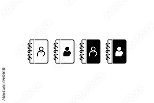 Contact Book Icons Set Address Directory User Profiles
