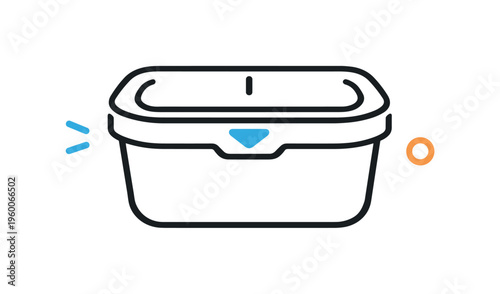 Preventing lid misplacement for food containers in kitchen routines focusing on pairing and easy access, a container with a matching lid neatly stacked together and a small