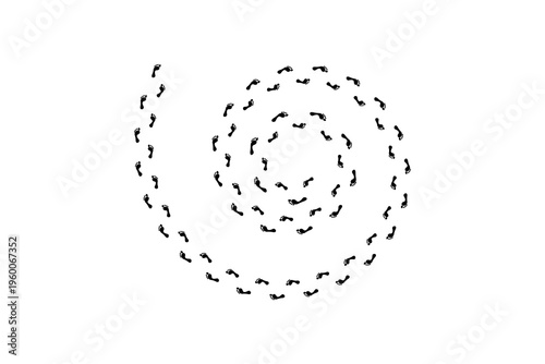 Dashed Spiral Path Icon Circular Motion Direction Symbol