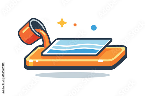 Float glass process for producing perfectly flat glass sheets using molten material on a liquid metal bath in industrial manufacturing, a smooth ribbon of glass floating over a