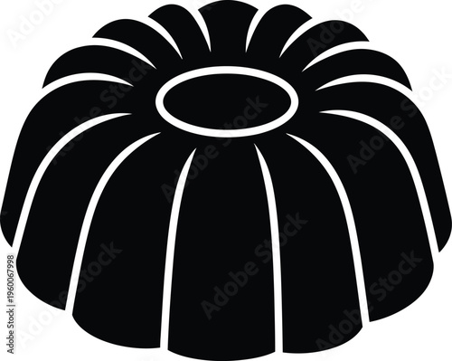 Sliced Bundt Cake Silhouette Vector Graphic for Dessert Shop Logo