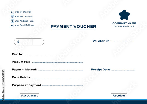 Modern Payment Voucher Receipt Template Design