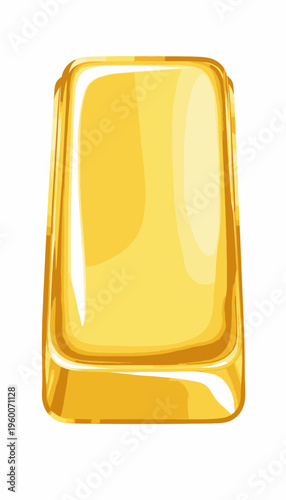 Realistic Shiny Gold Bar Against a Clean White Background Highlighting Luxurious Wealth and Investment