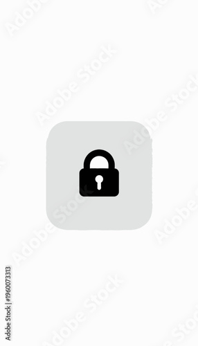 Free Download Minimalist Black Lock Icon on a Square White Background Illustrating Security and Protection in Digital Technology or Physical Safety - GFXLoad