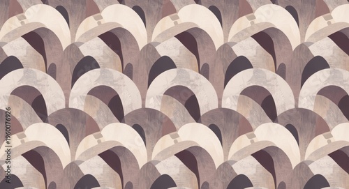 Endless abstract modern shapes pattern with subtle colors for web and print use