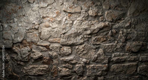 Natural textured stone wall with rough surface and studio light perfect as background