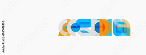 Colorful overlapping shapes form abstract logo design. Bright hues create modern visual identity. Simple, clean aesthetic.