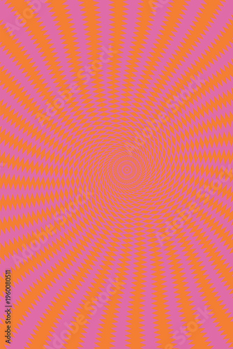 Abstract orange and pink dotted spiral vortex background, hypnotic swirl optical illusion pattern, vibrant geometric texture design for branding, advertising, wallpapers, posters, social media