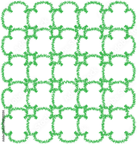 Seamless Organic Grass Texture Pattern with Abstract Floral Shapes