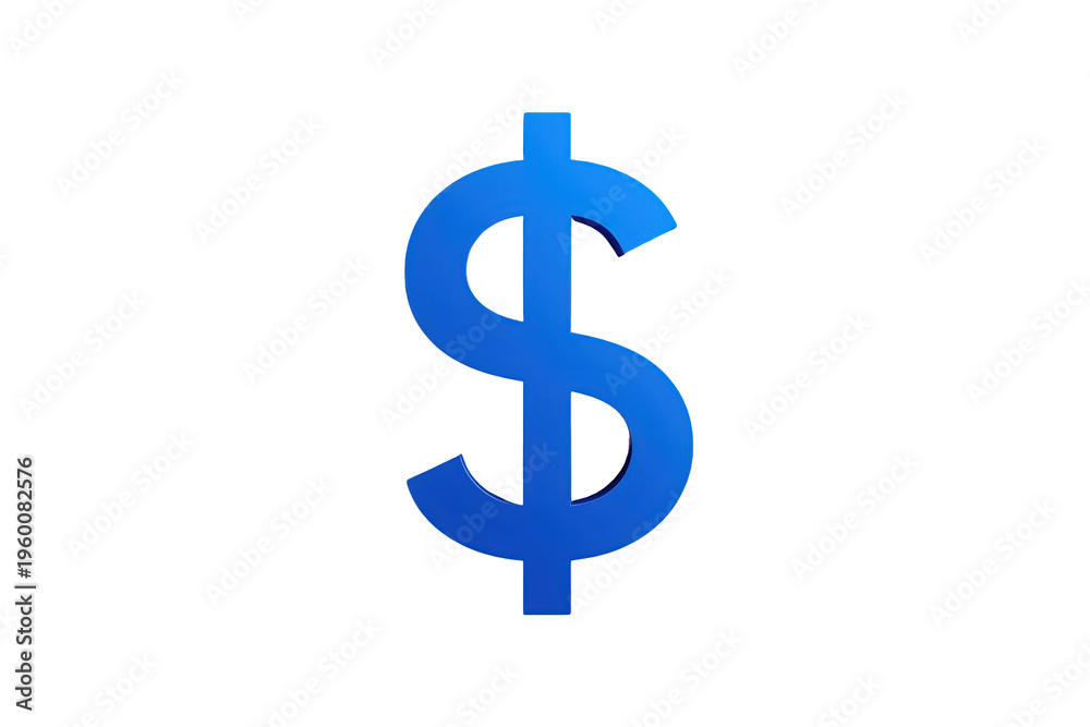 Obraz premium Blue 3d dollar sign representing financial growth, economy, and earnings. Concept of money, banking, and global trade