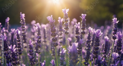 Lavender petals shining under natural sunlight perfect for editorial header