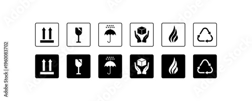 Weather Condition Icons Set Storm Wind Fire Cloud Rain