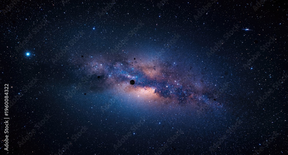Fototapeta premium Galactic stellar abundance illuminating vast cosmic space
