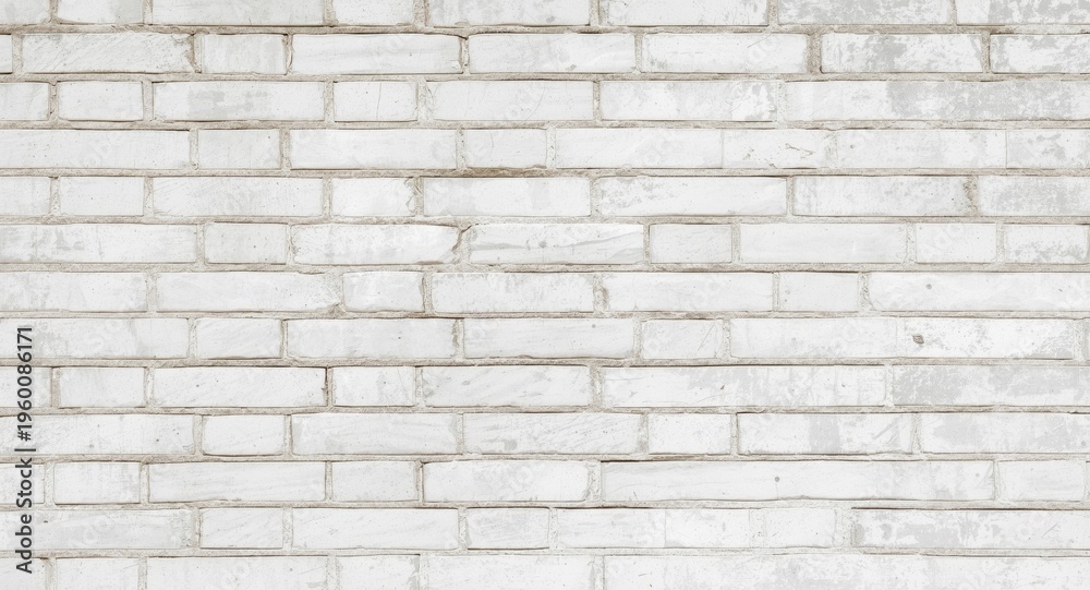 Fototapeta premium Rustic white brick wall texture featuring aged finish for vintage design themes