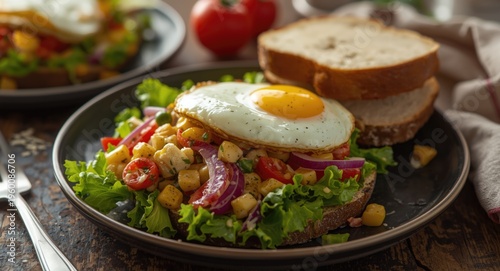 Fresh breakfast spread with...