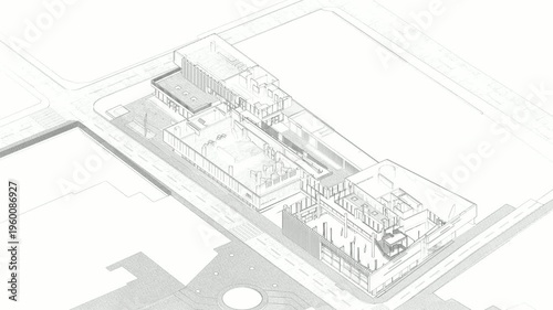 Isometric 3D Building Construction Process from Foundation to Finished Structure – Architectural Animation