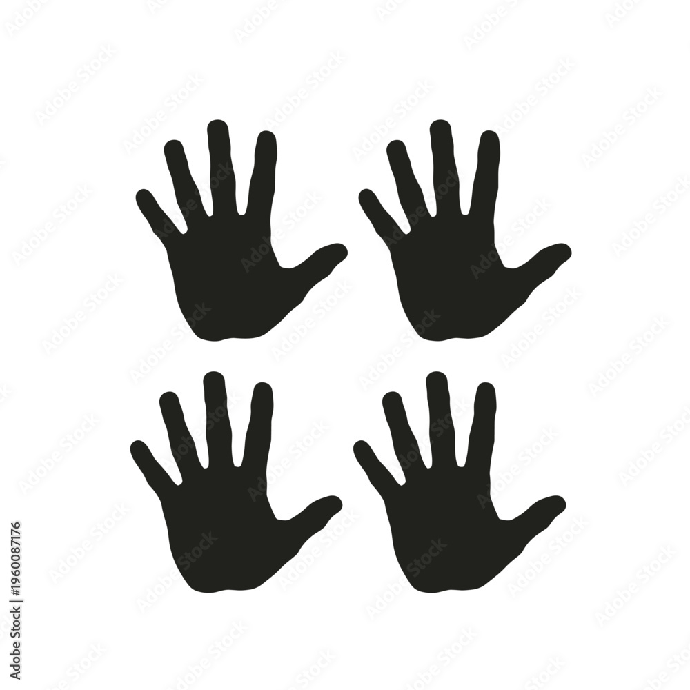 Obraz premium Four Black Handprints vector