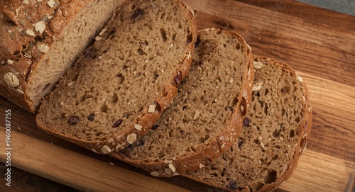 Sliced homemade spelt and w...