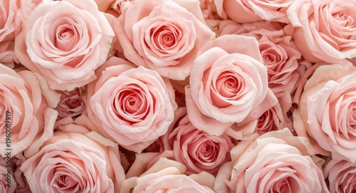 Graceful blush roses with d...