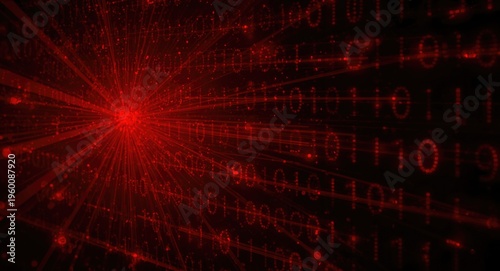 Glowing red digital backdro...