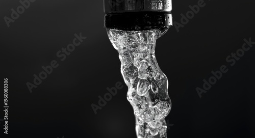Icy water drops falling fro...