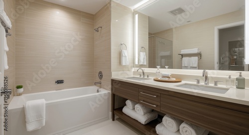 Contemporary clean bathroom...