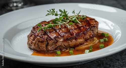 Juicy steak placed on a pri...