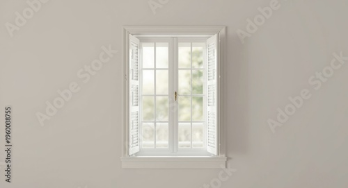 Historic white shutter wind...